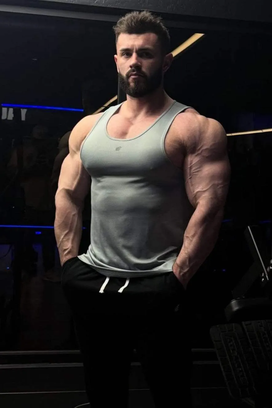 Sweat Resistant Fabric Alpha Microfiber Fast-Dry Gym Tank Top - Polar Silver