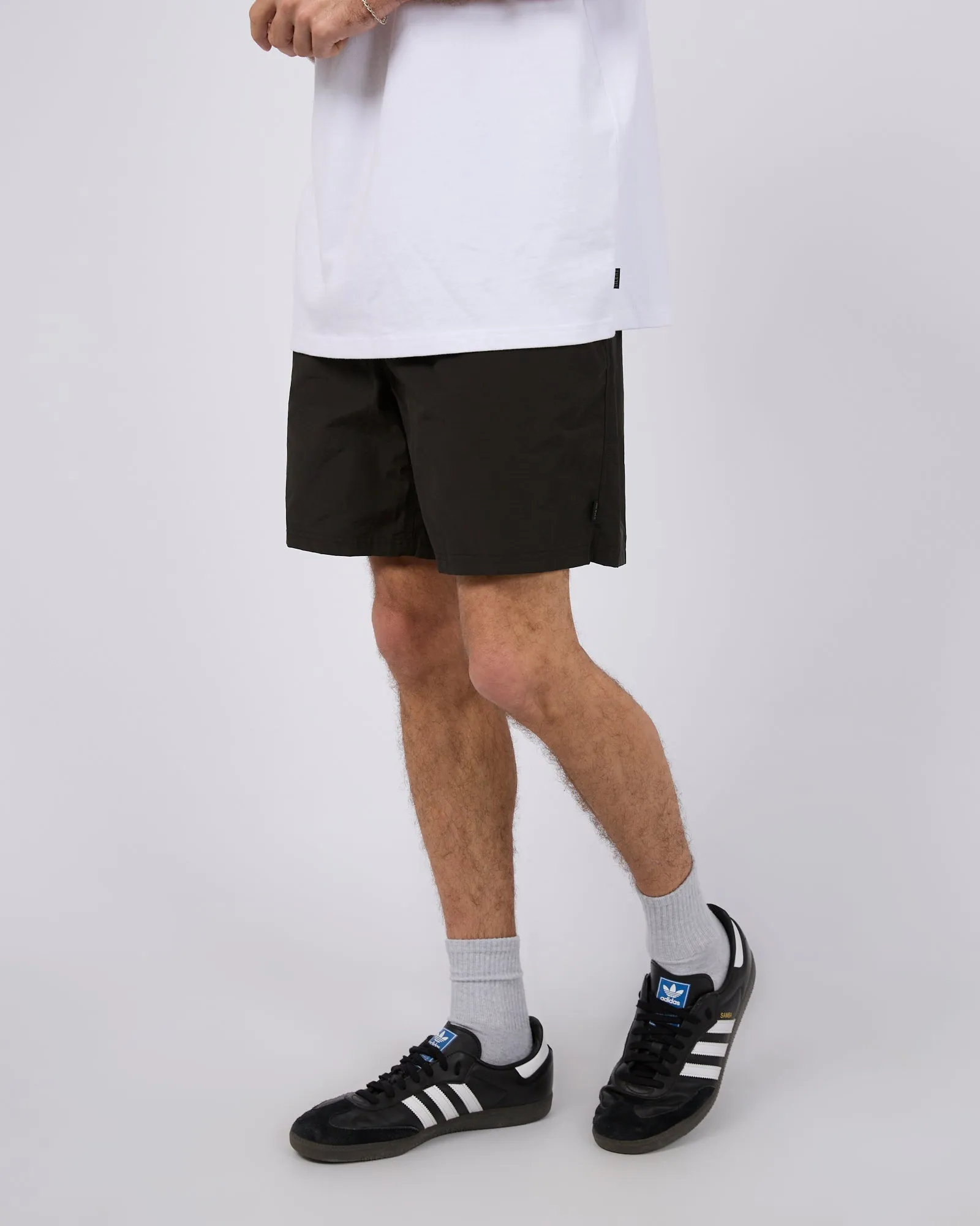 Hidden Storage Compartment Vacay Nylon Short Black