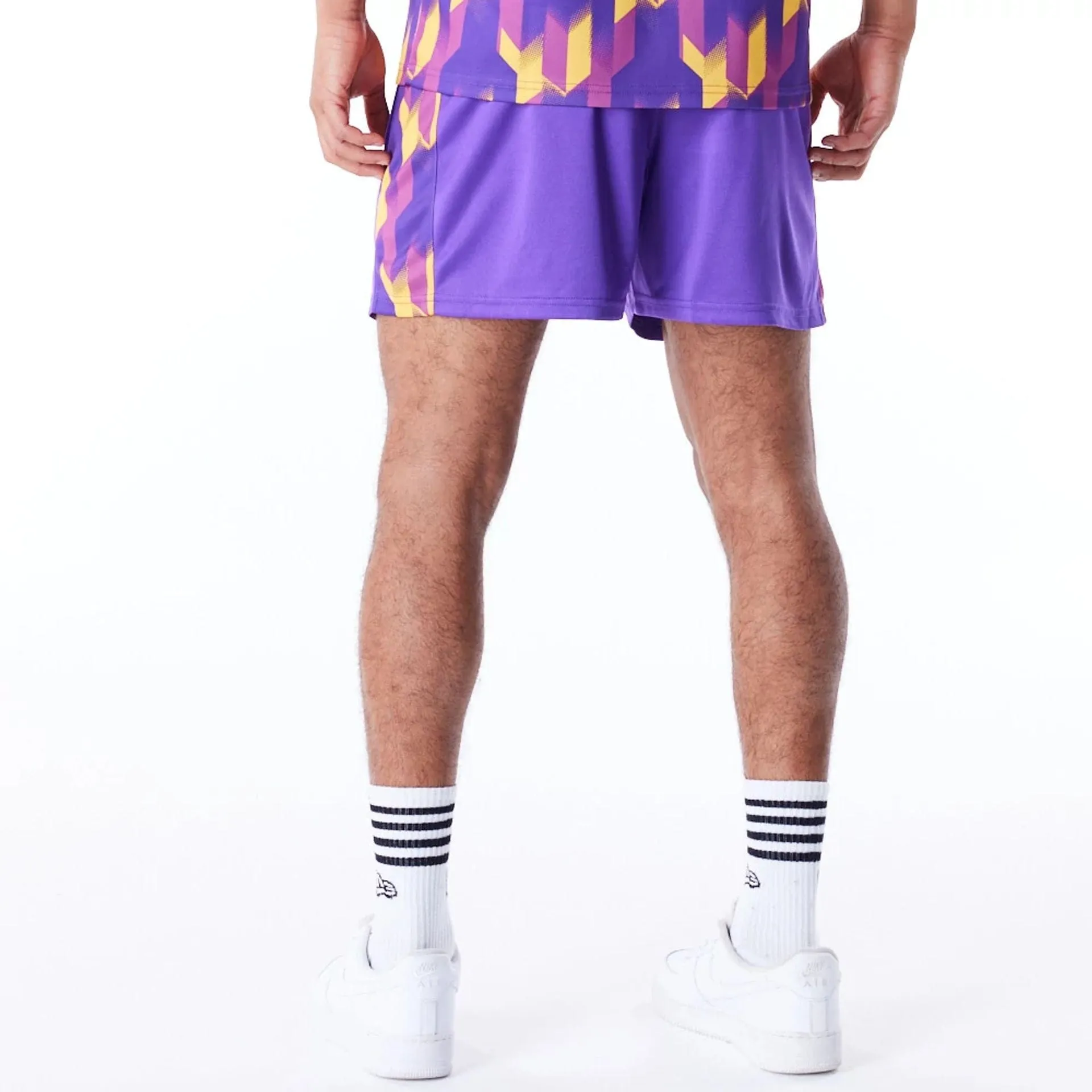 Chill Breeze Easy Care Material LA Lakers NBA Soccer Purple Short Shorts