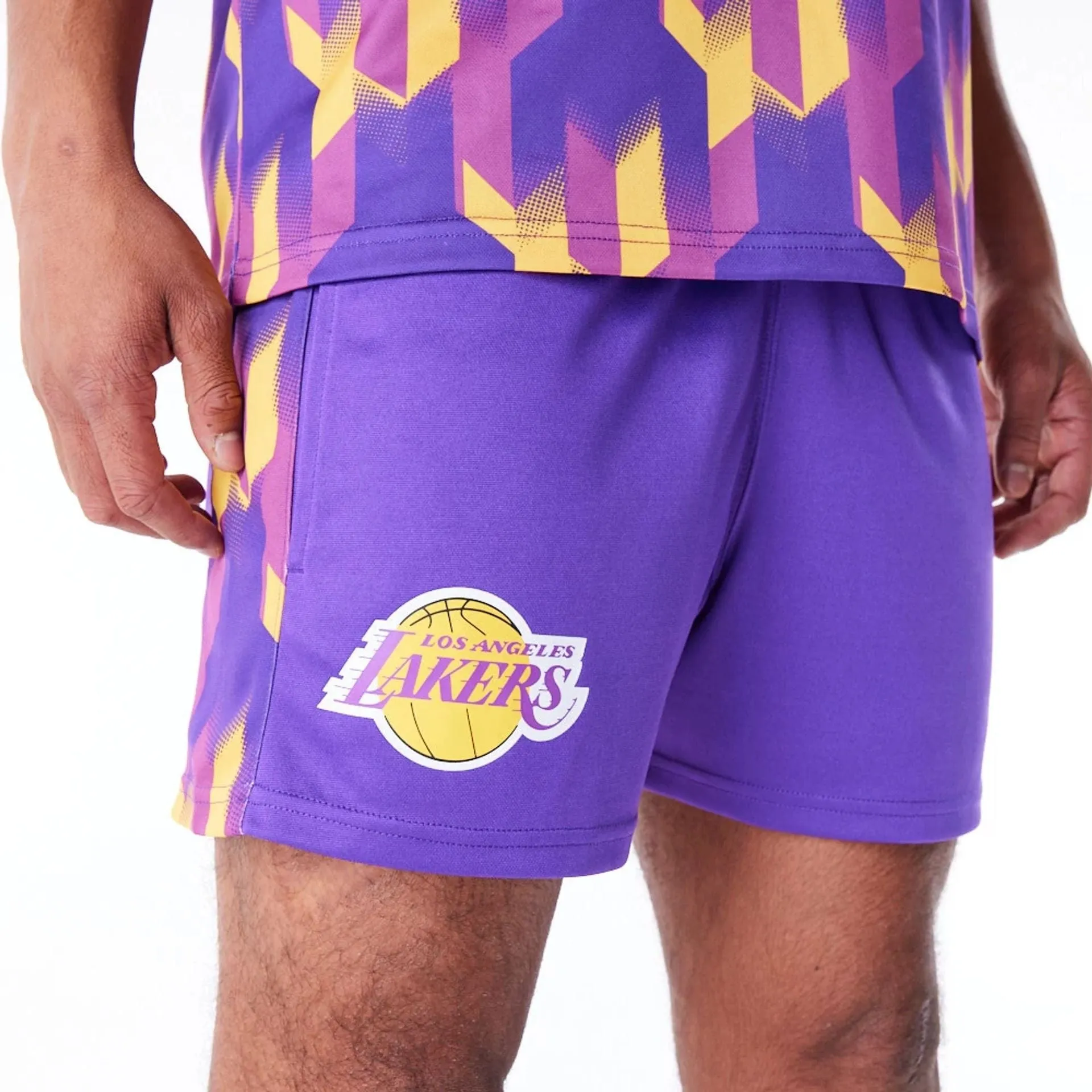LA Lakers NBA Soccer Purple Short Shorts Basic Look