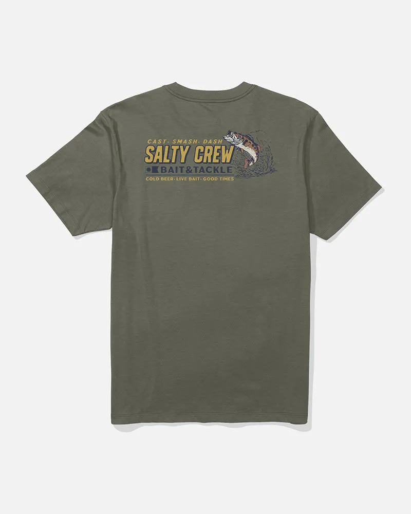 Casual Wear Soft and Cozy Live Bait Ss Tee - Dusty Olive