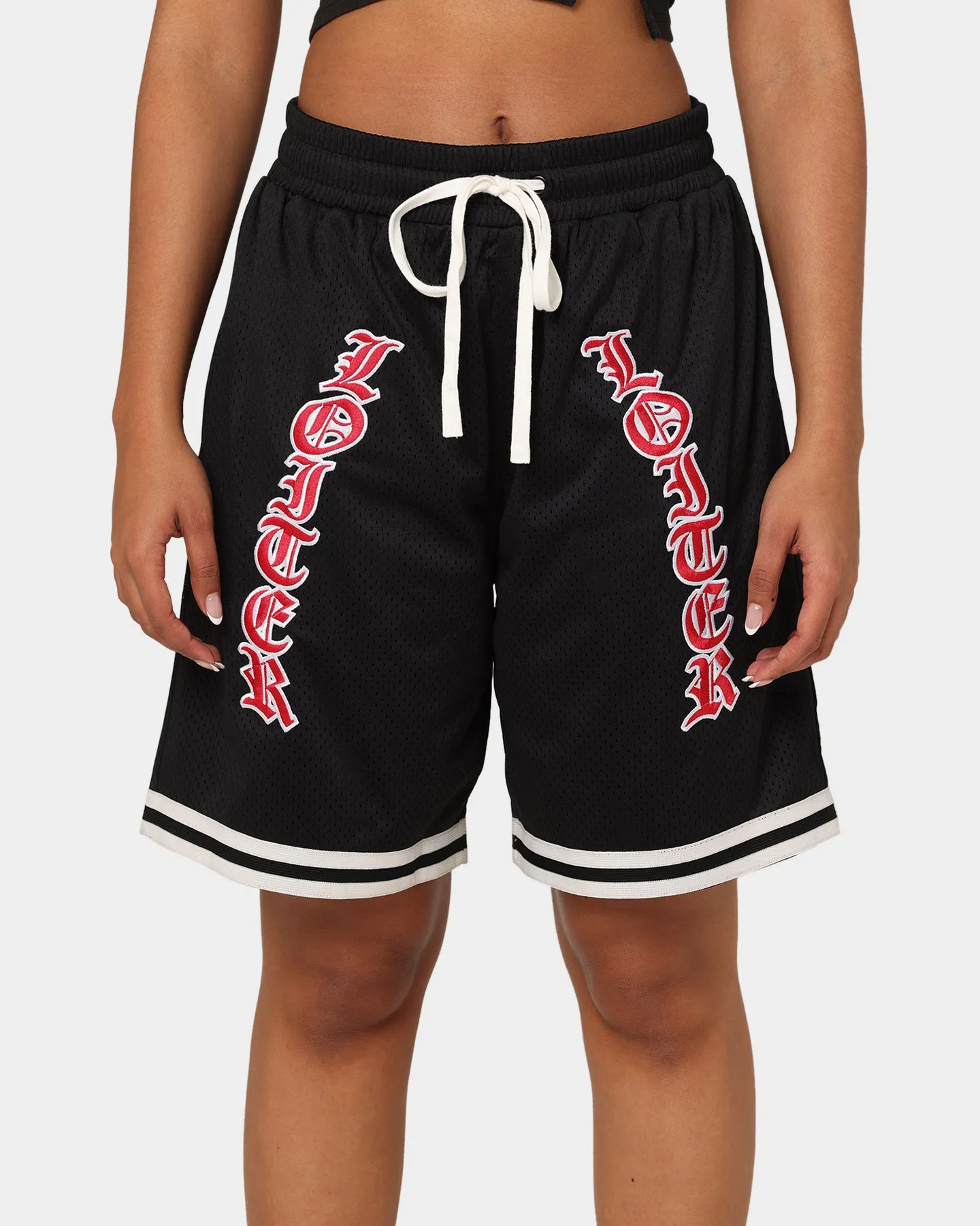 Loiter Script Ball Shorts Black Comfy Look