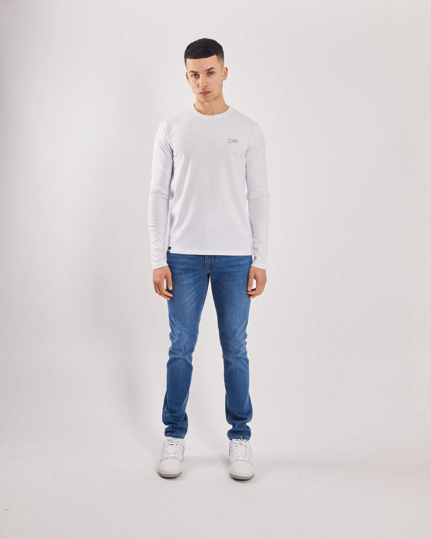 Harris Tapered Medium Blue Cool And Simple Mid Rise Fit