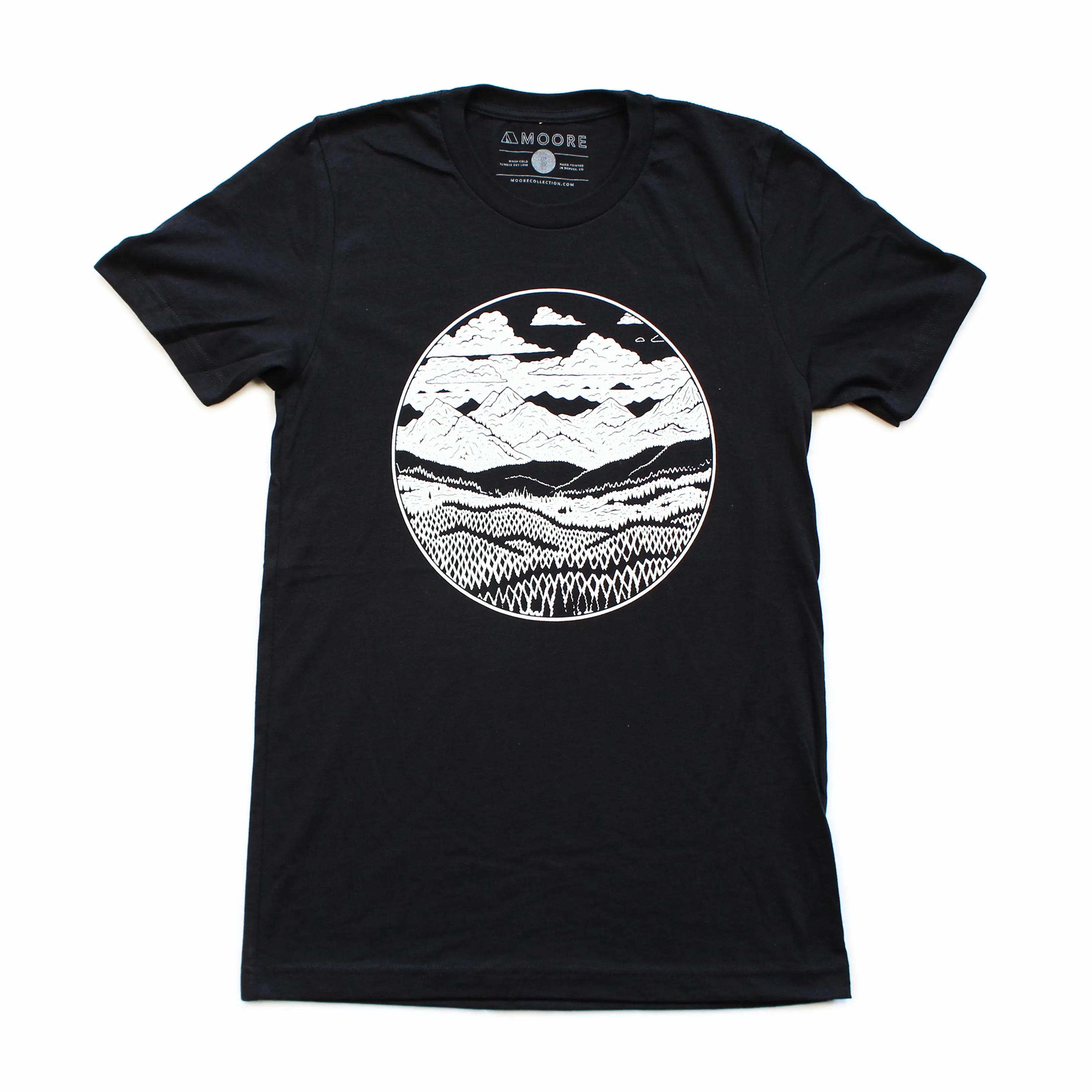 Anti-bacterial Cozy Layers Mountain Range Tee-Black