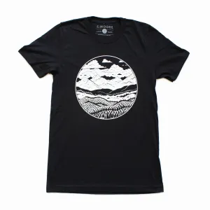 Anti-bacterial Cozy Layers Mountain Range Tee-Black