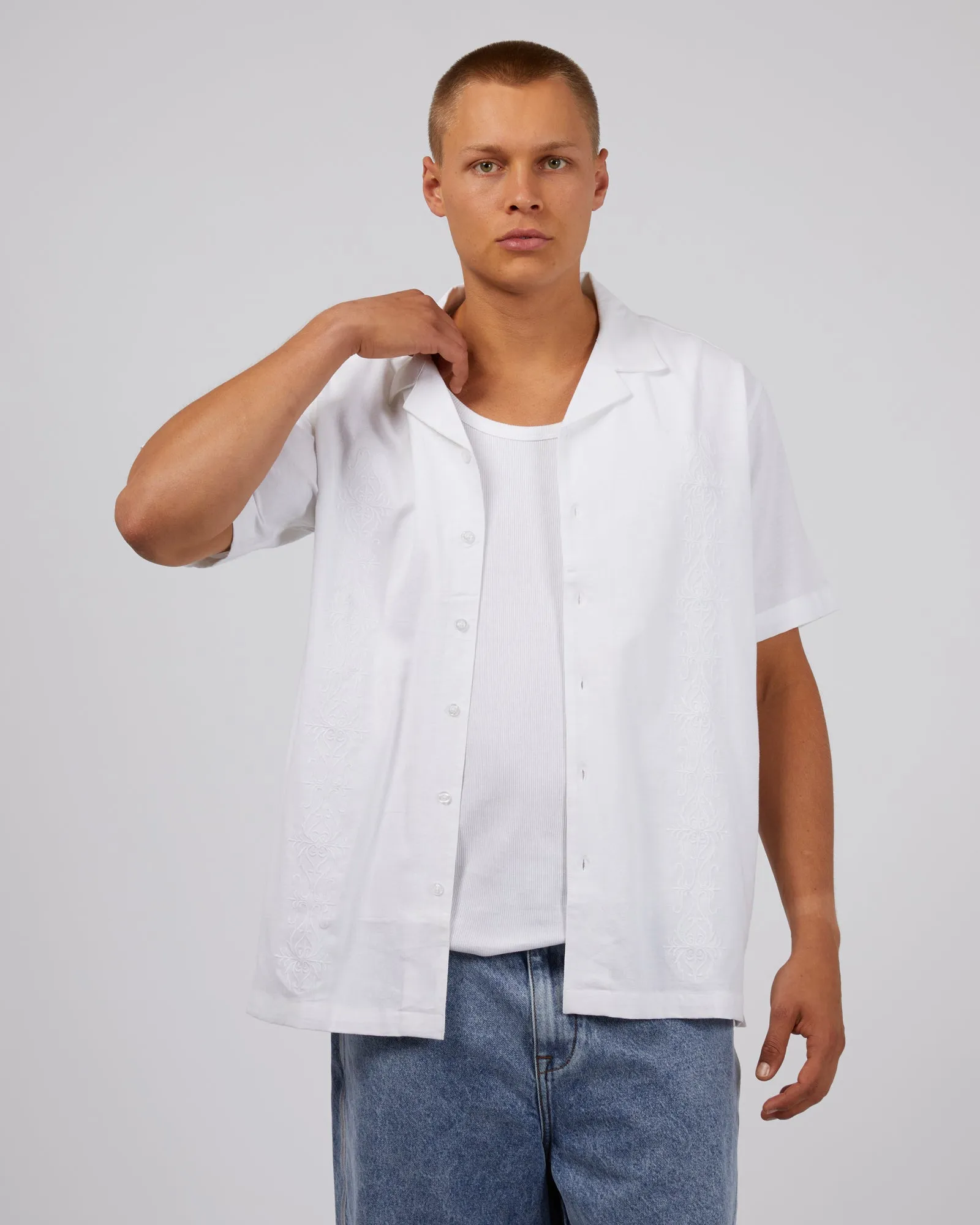 Lucca Short Sleeve Shirt White Contemporary Style