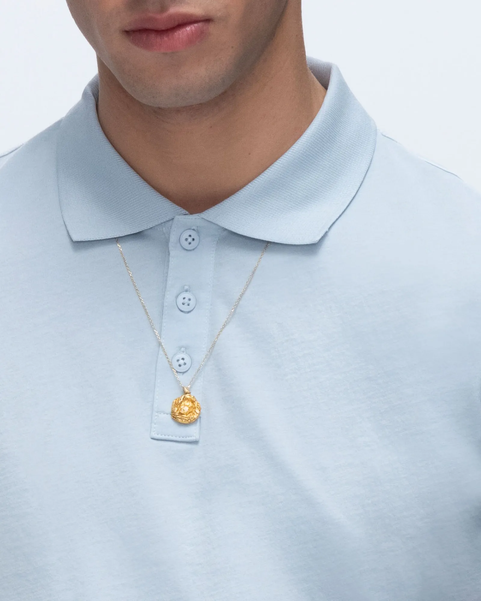 Classic Jersey Polo - Blue Pastel Shade Durable Texture