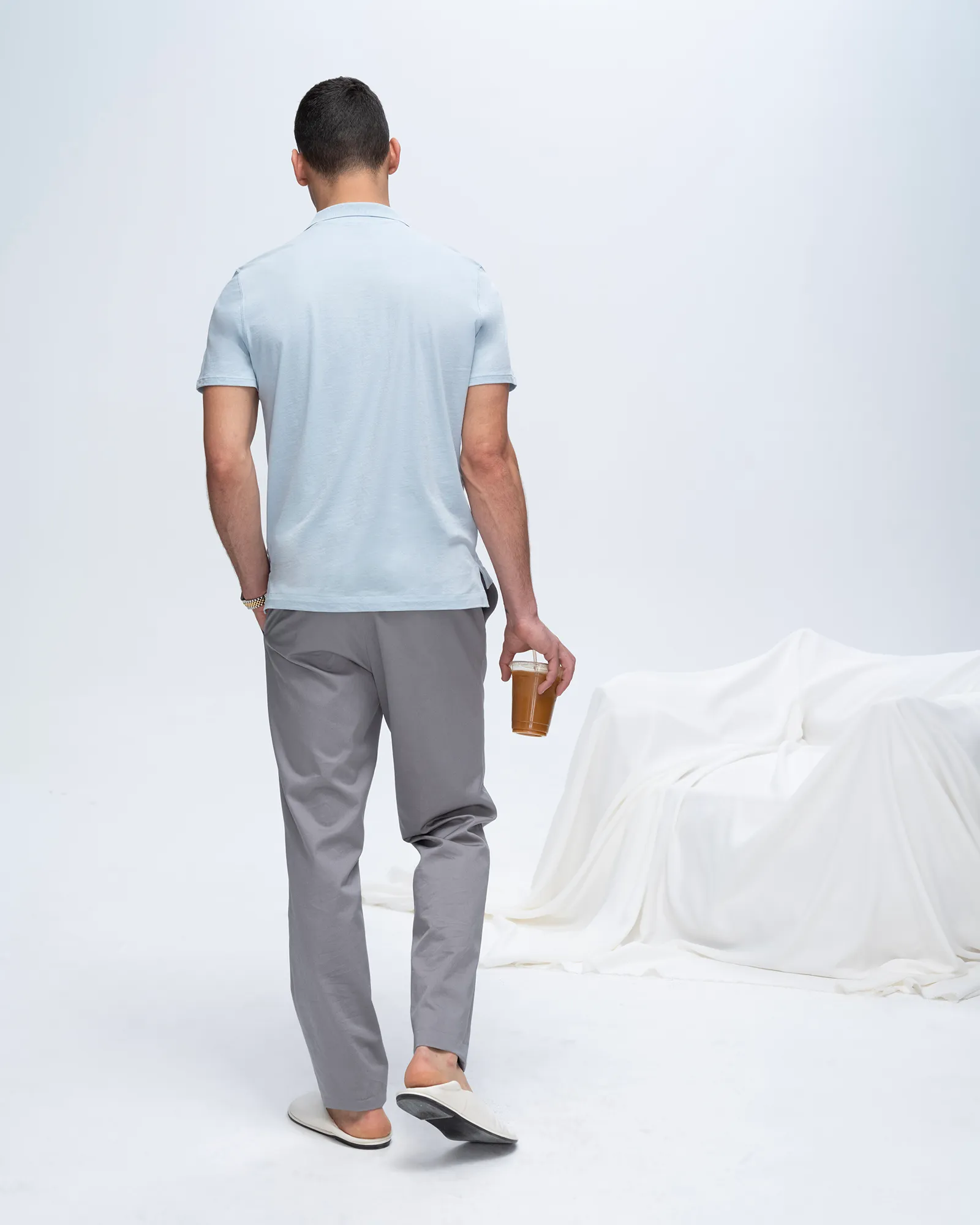 Classic Jersey Polo - Blue Neutral Shade Casual Elegance