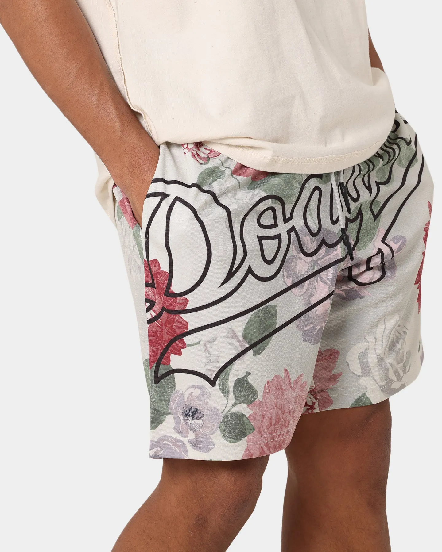 Zipper pockets Minimal Finish Majestic Athletic Los Angeles Dodgers Digi Floral Camo Shorts Vintage White