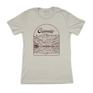 Maroon Bells Tee-Heather Cement Washable fabric