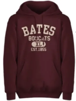 Maroon Hoodie Sweatshirt from MSP Eighty8 - Bates Bobcats EST. 1855 product tweed warmth Comfy Hoodies