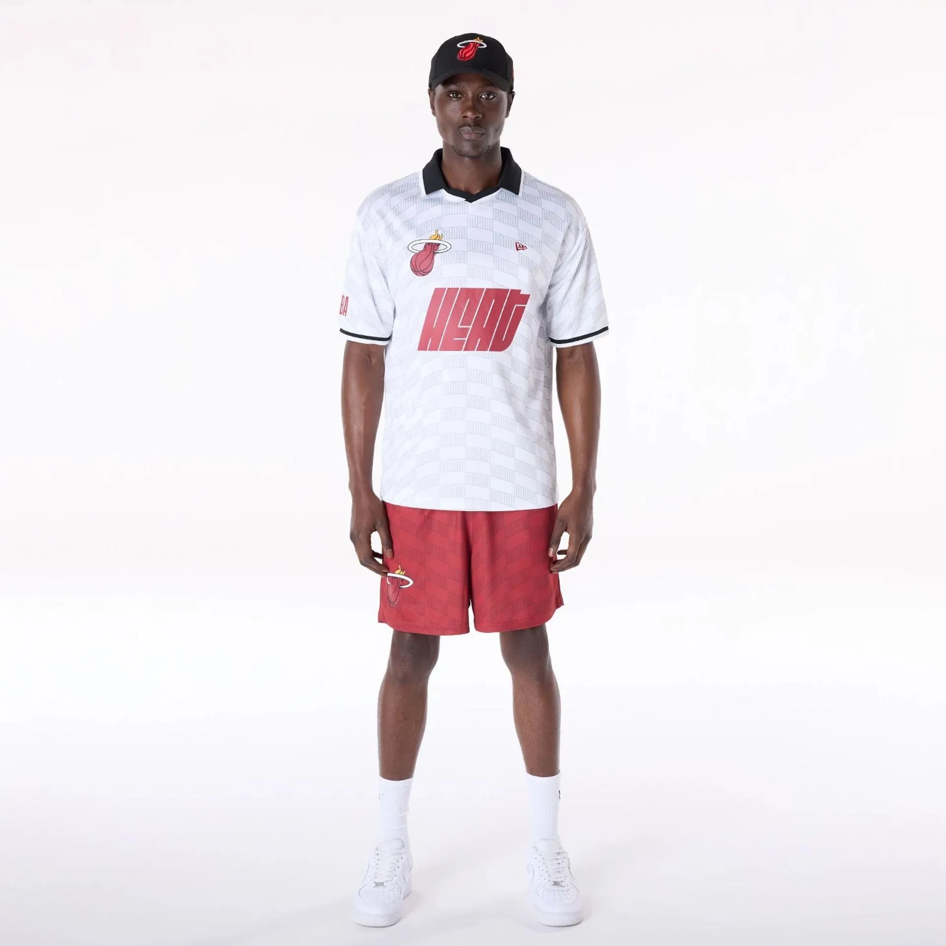 Miami Heat NBA All Over Print Graphic Dark Red Shorts Comfort Cushion