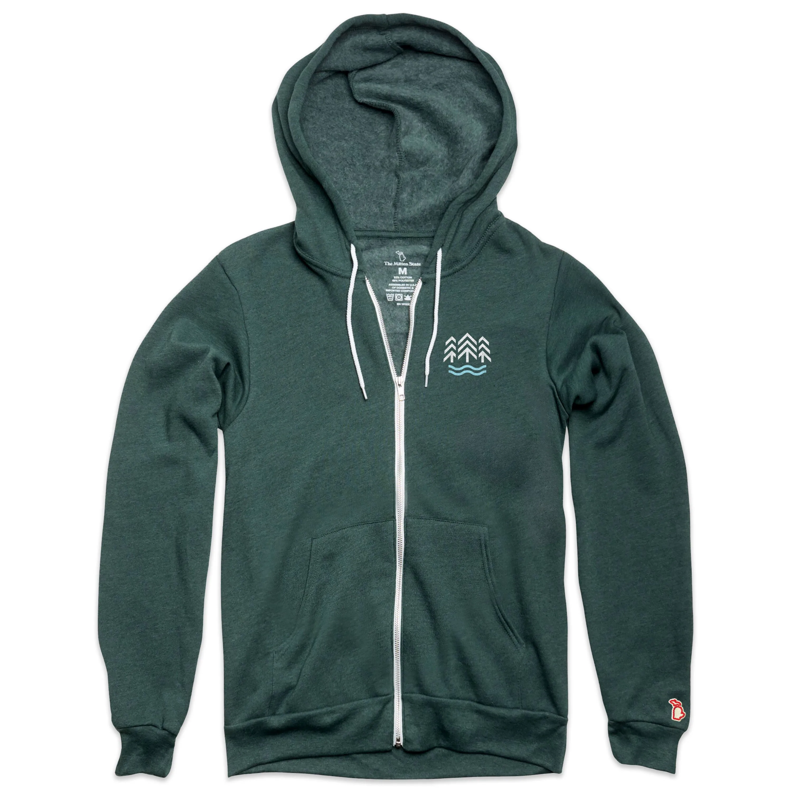 Timeless Relaxed Oversized Design MICHIGAN TREETOPS ALL SEASON ZIP-UP HOODIE (UNISEX)