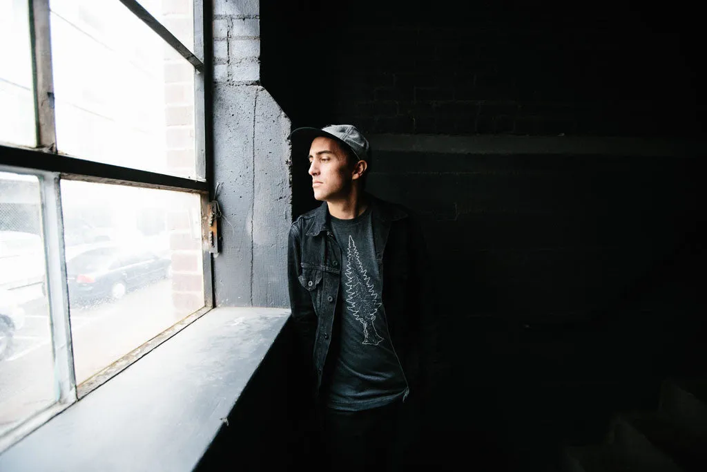 Mighty Pine Tee-Dark Gray Non Fading Material