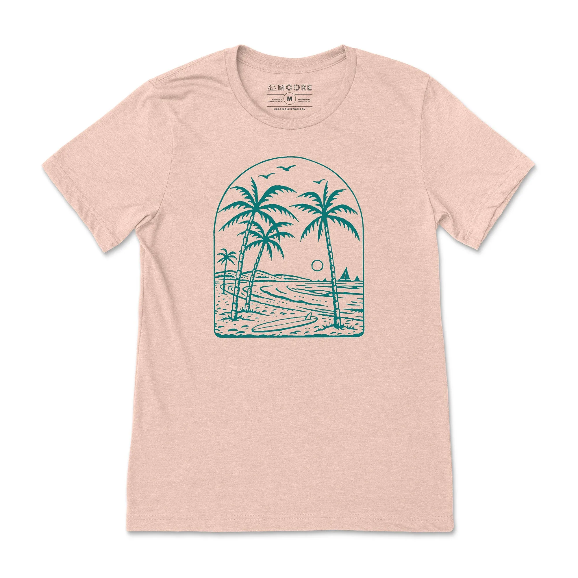 Cozy Layers Beach Vibes Tee-Heather Peach