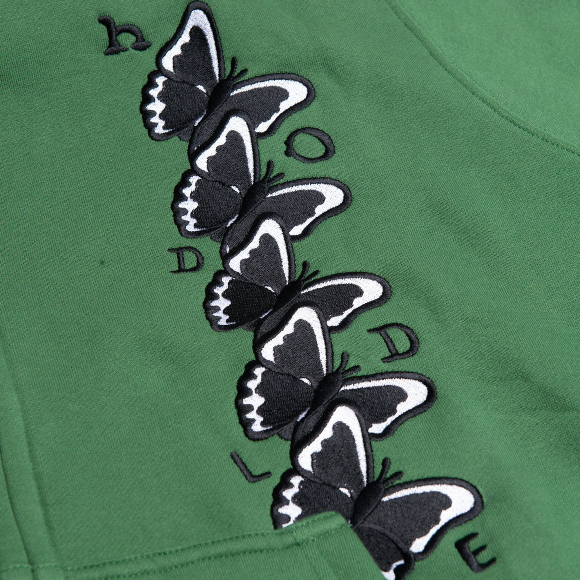 product vacation wearability Hoddle Butterfly Zip Up Hoodie - Forest Green