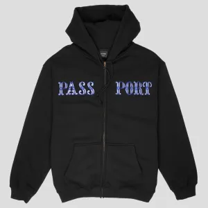 Pass~Port Glint Zip Hoodie - Black Everyday Hoodie appropriate for work