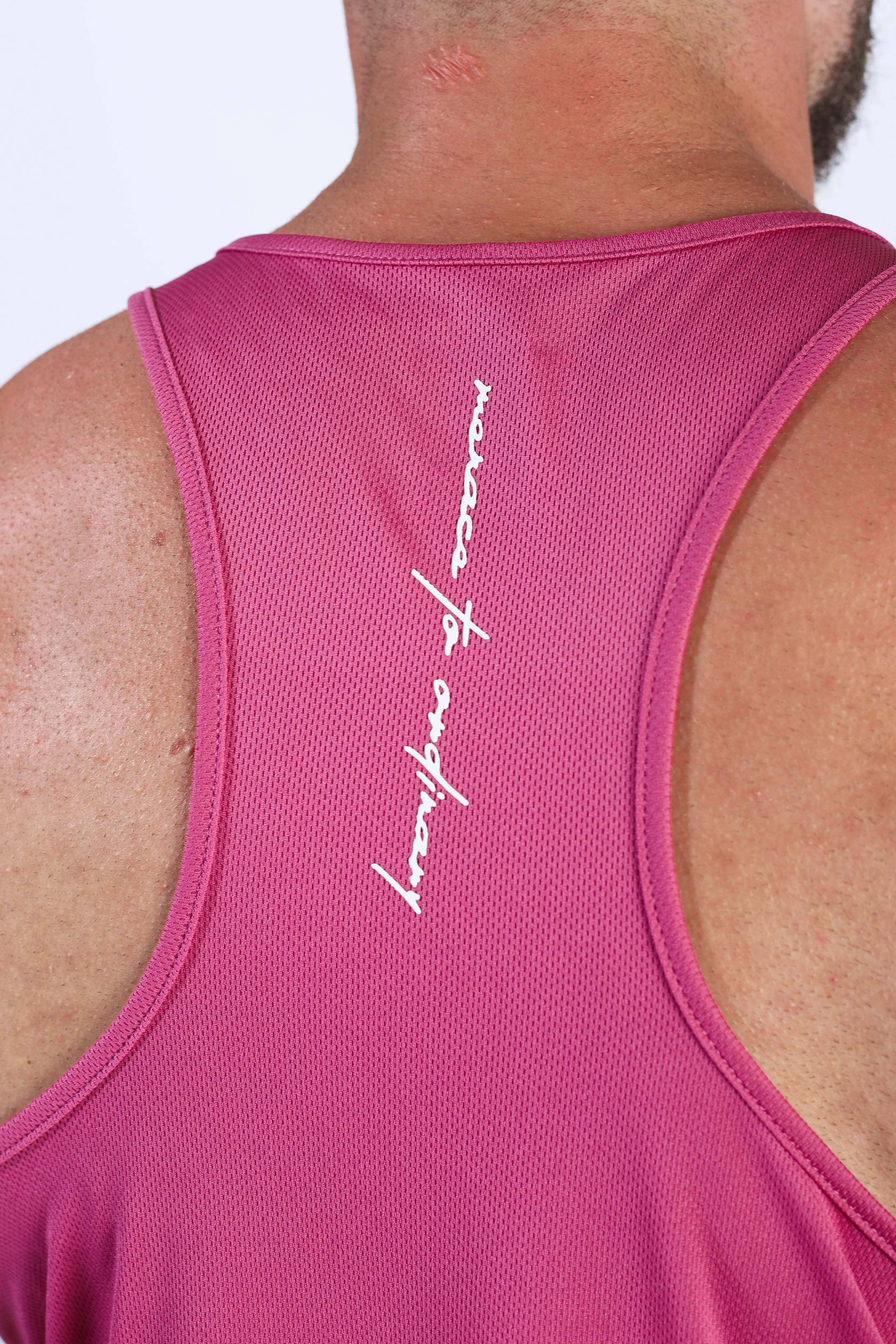 Gift - worthy Friction Free Fabric Fast-Dry Bodybuilding Workout Stringer - Magenta