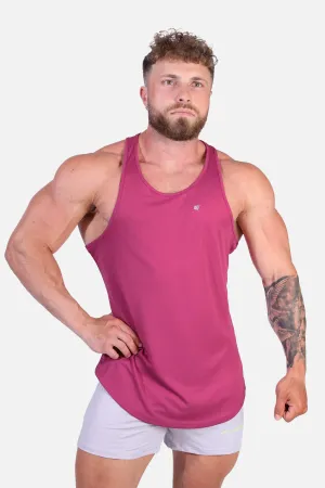 Fast-Dry Bodybuilding Workout Stringer - Magenta Breathable mesh inserts
