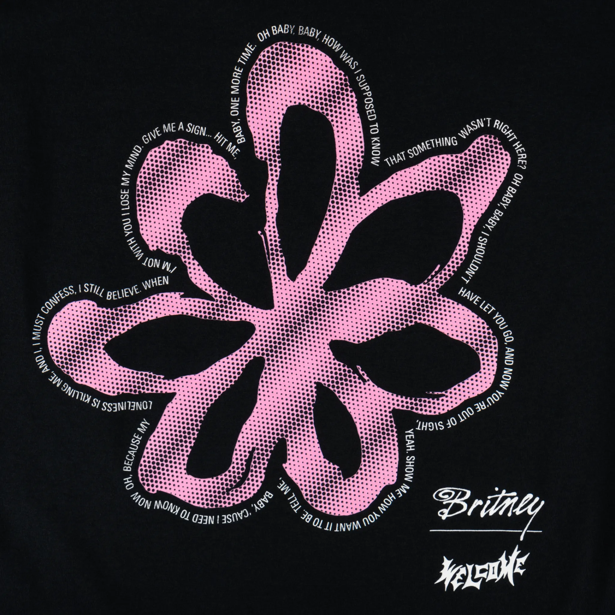 easygoing look Sporty Comfort Wear Britney Spears X Welcome - Flower tee - Black