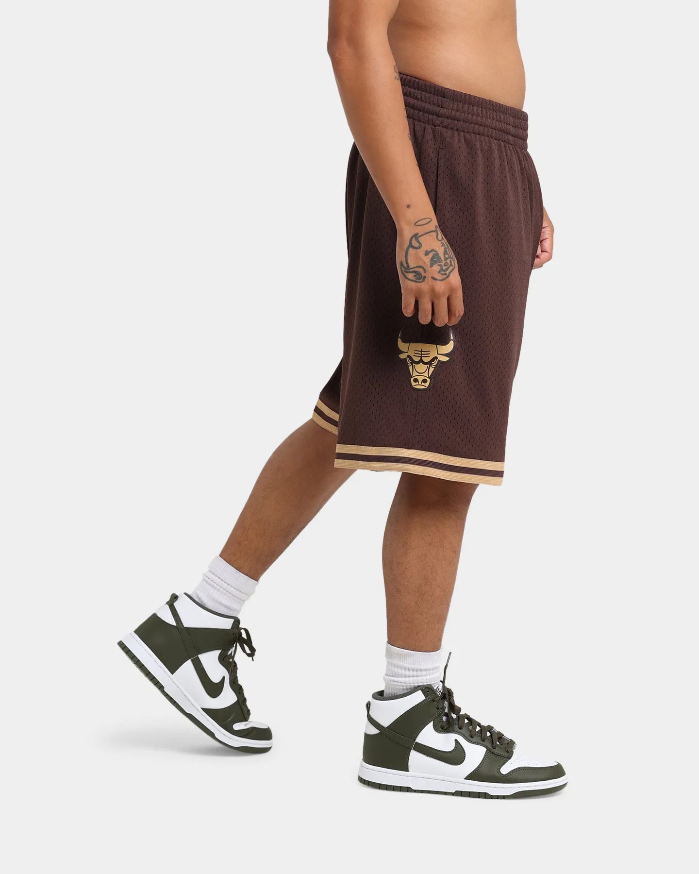 Mitchell & Ness Chicago Bulls Lux Brown Swingman Shorts Baroque Brown HighBackRise