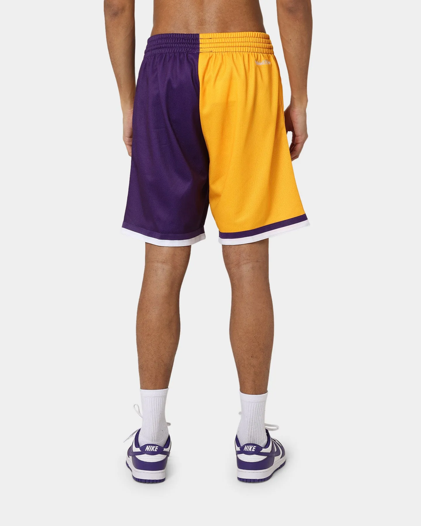 Moisture wicking Soft Stretch Mitchell & Ness Los Angeles Lakers Big Face 5.0 Shorts Yellow