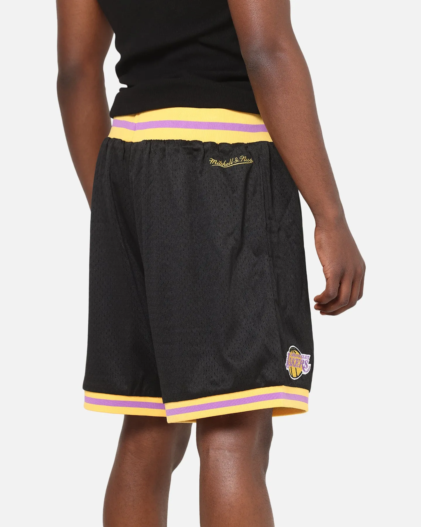 Mitchell & Ness Los Angeles Lakers Gothic Shorts Black No Slip Gripper No Pressure