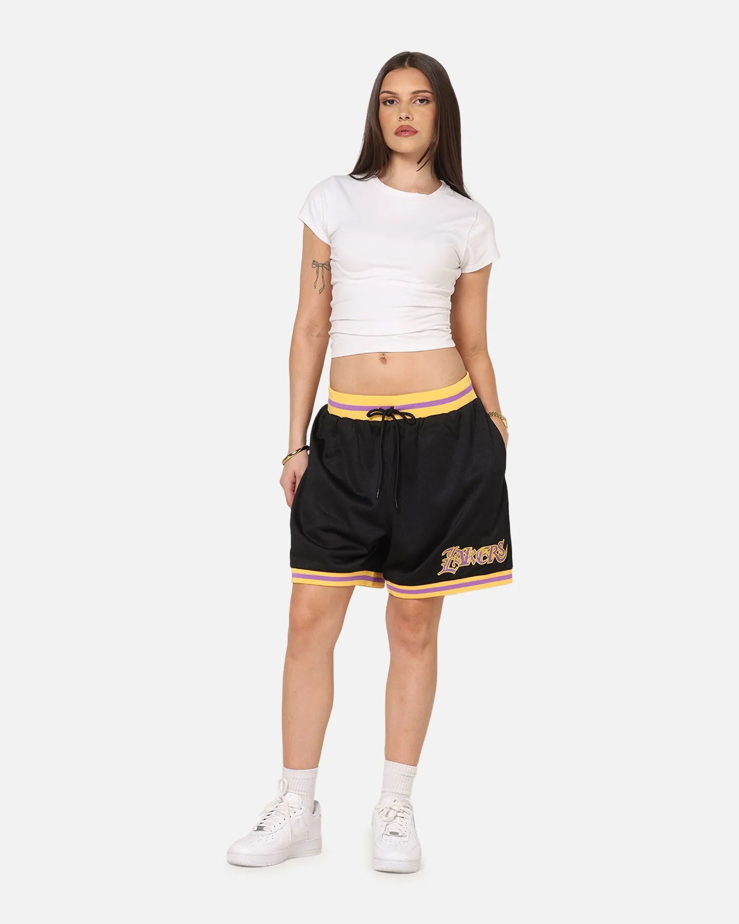men's clothing Mitchell & Ness Los Angeles Lakers Gothic Shorts Black