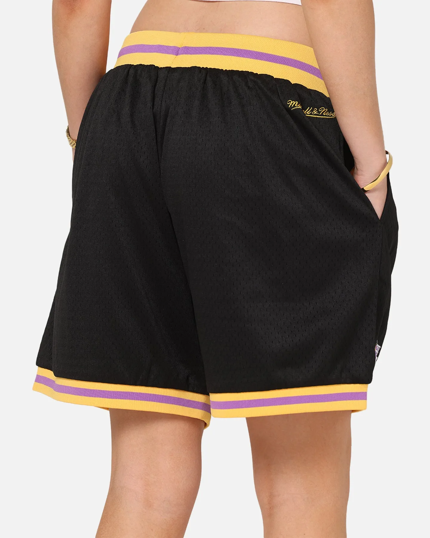 Comfort Waist Mitchell & Ness Los Angeles Lakers Gothic Shorts Black