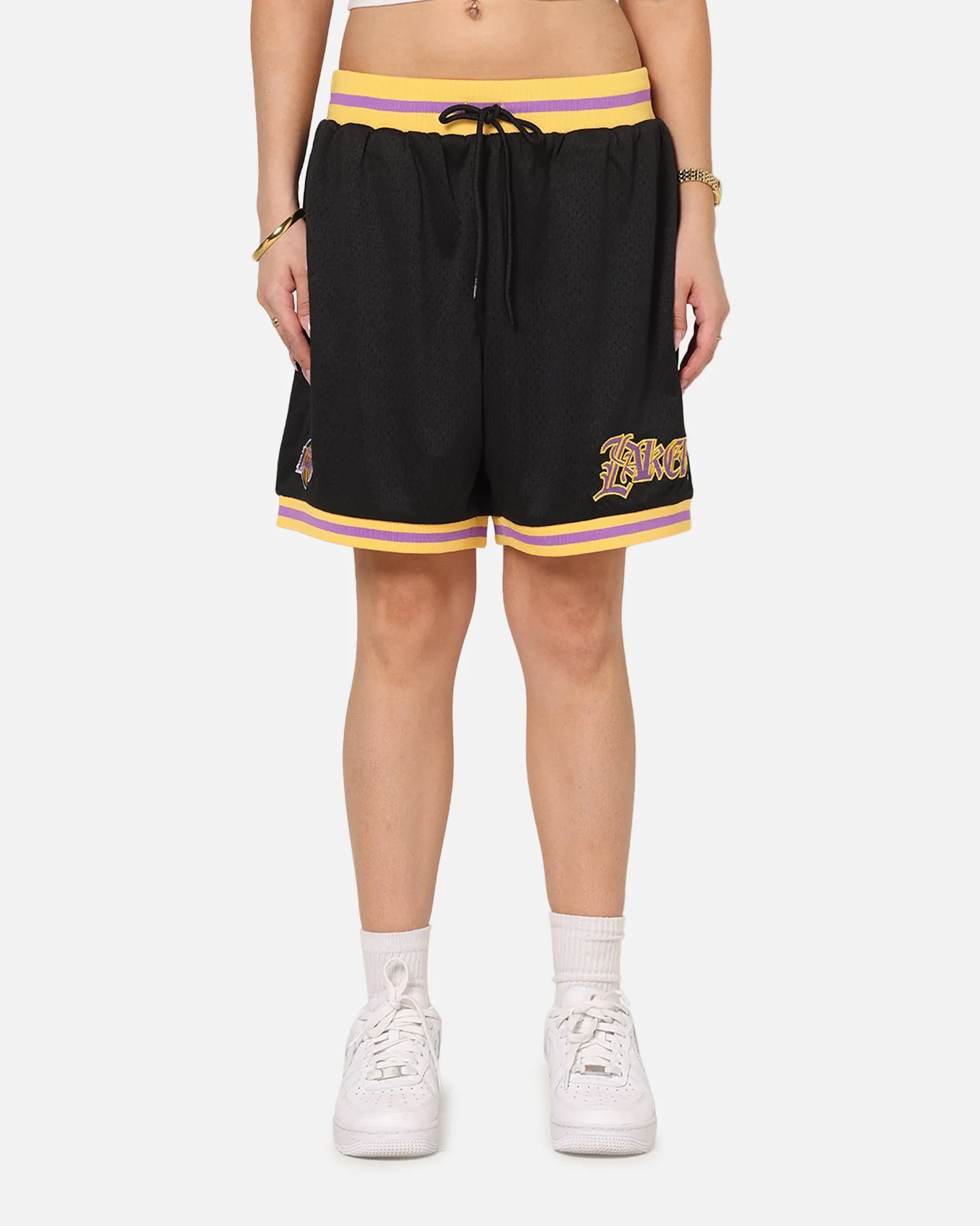 Flexible Fit Mitchell & Ness Los Angeles Lakers Gothic Shorts Black