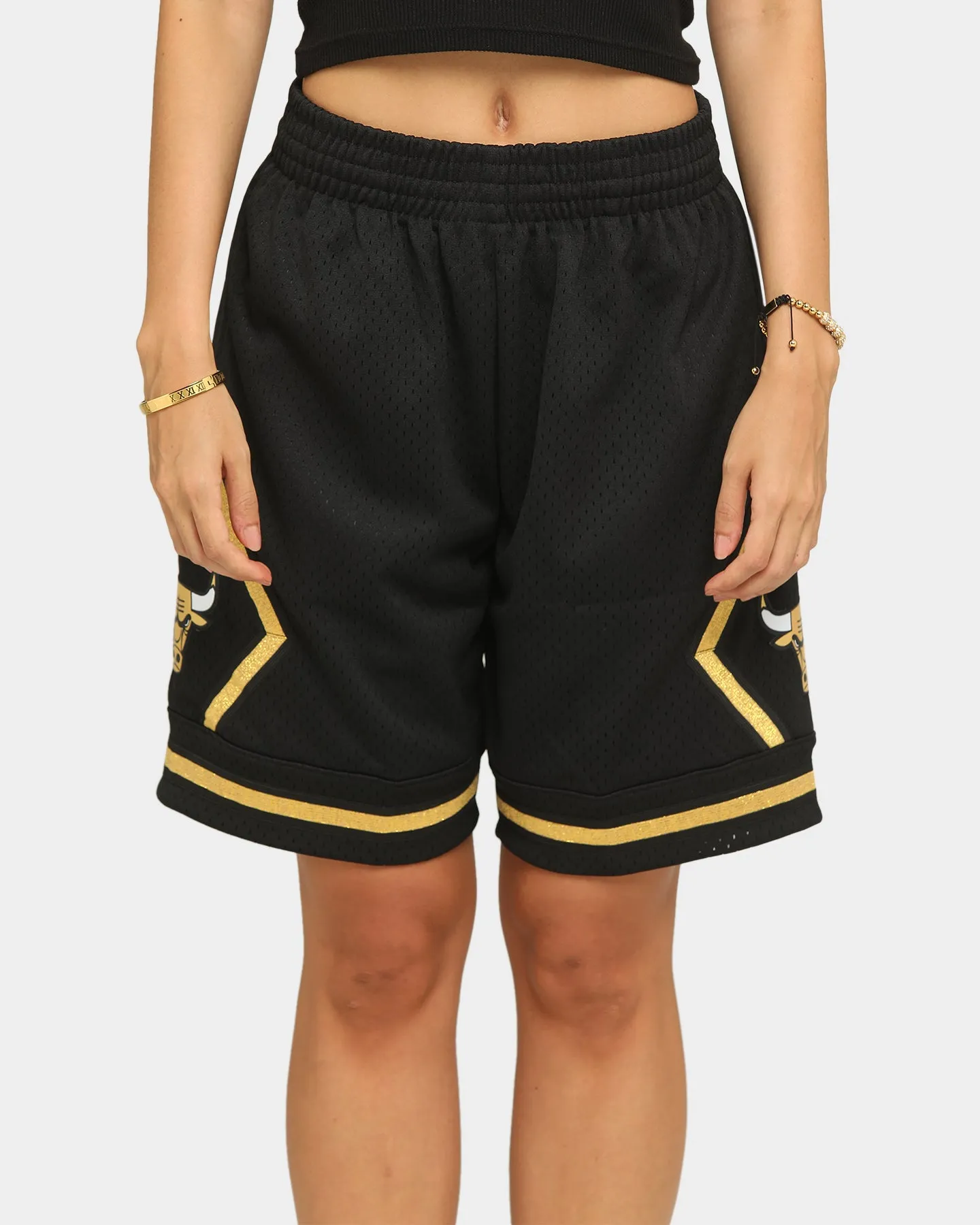 Elastic Fit Mitchell & Ness Men's Chicago Bulls HWC Swingman Short Black/Gold