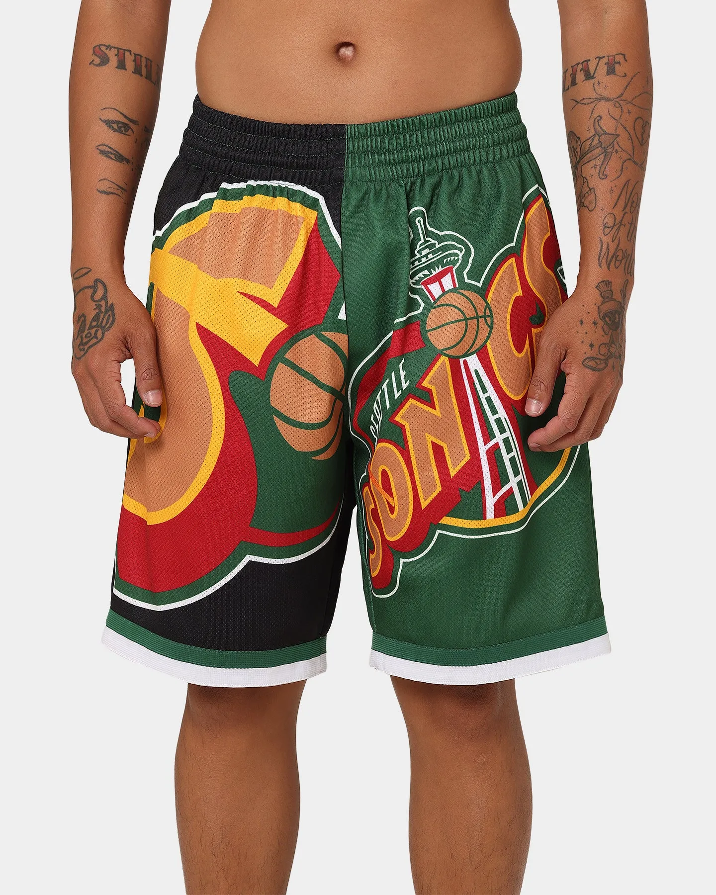 Mitchell & Ness Seattle Supersonics Big Face Shorts 5.0 Black Versatile Look