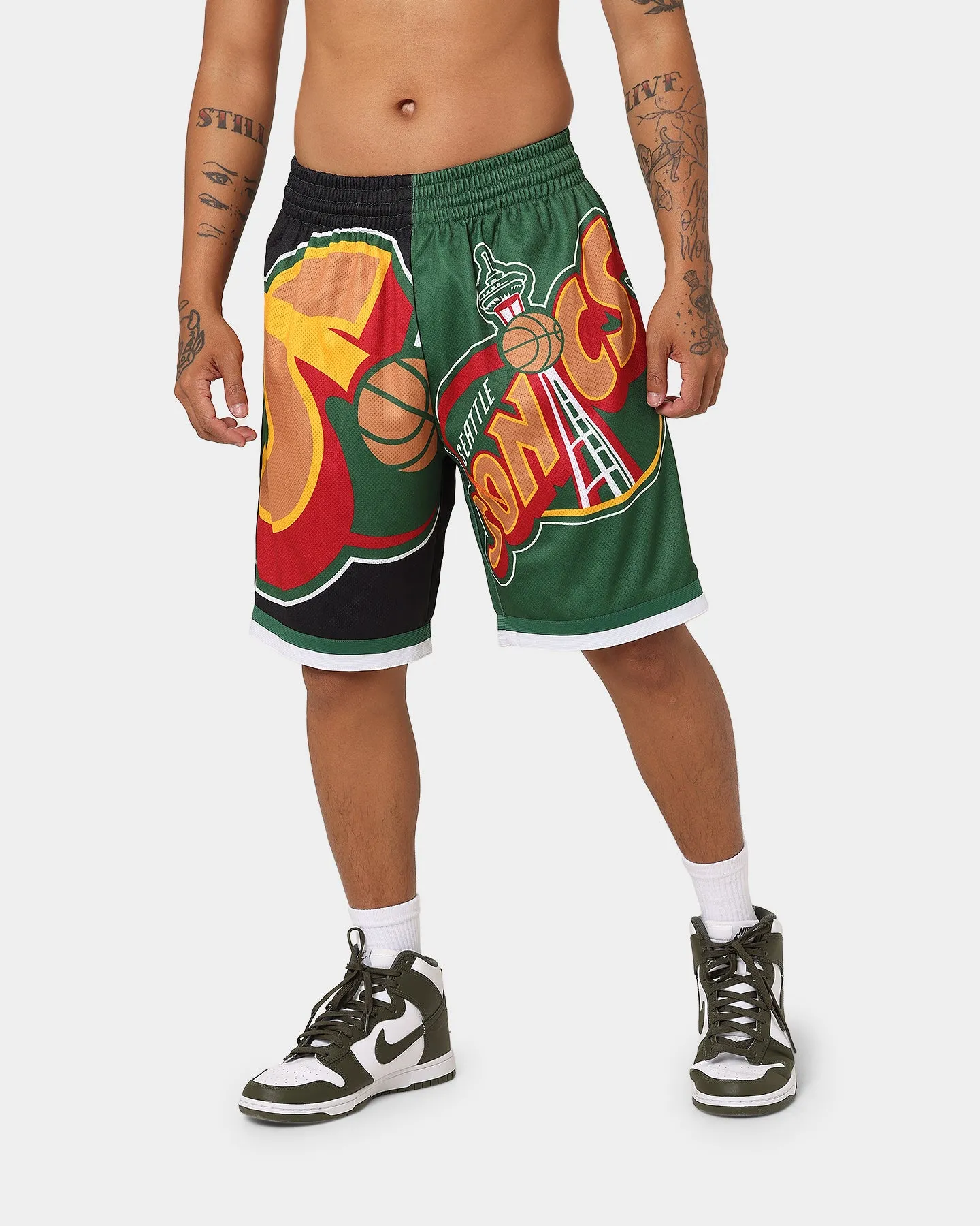 Mitchell & Ness Seattle Supersonics Big Face Shorts 5.0 Black Clean Mood