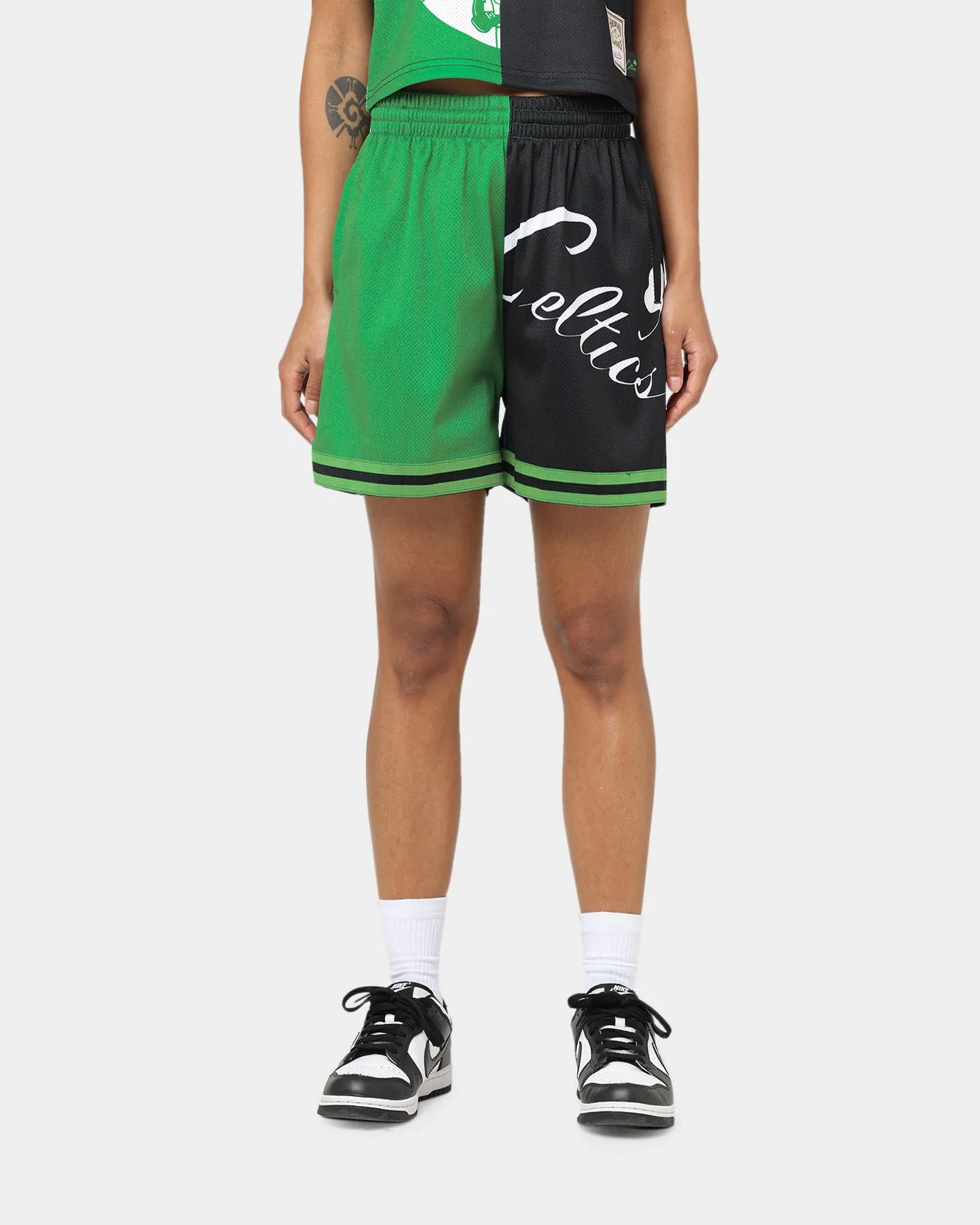 Zipper pockets Workout Gear Mitchell & Ness Women's Boston Celtics Big Face 5.0 Shorts Green