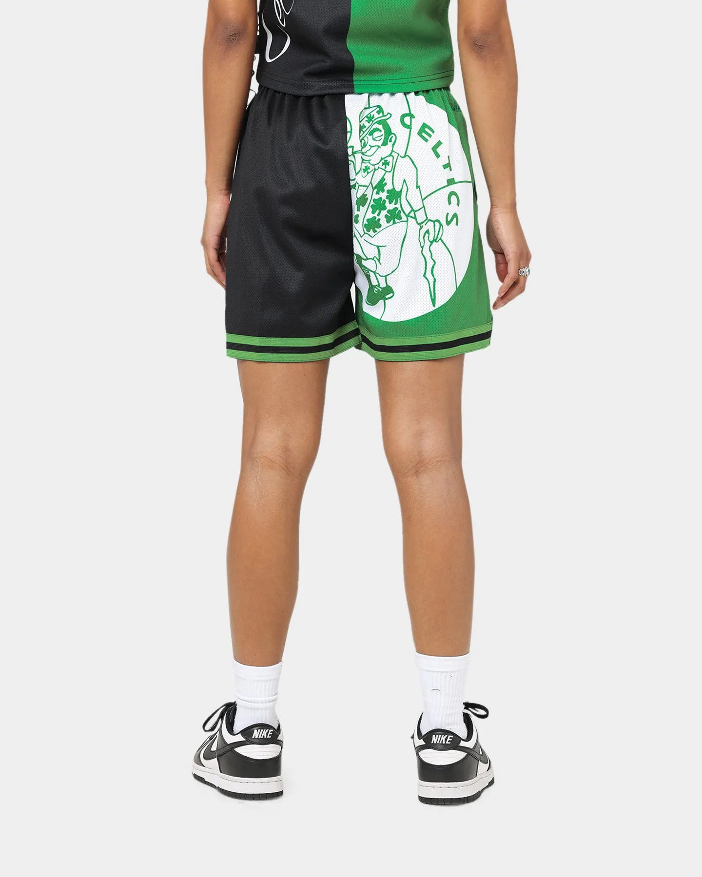 Mitchell & Ness Women's Boston Celtics Big Face 5.0 Shorts Green Wind Resistant Panels