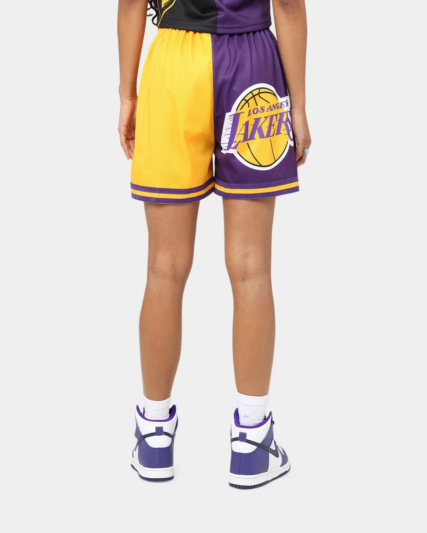 Mitchell & Ness Women's Los Angeles Lakers Big Face 5.0 Shorts Black Linen shorts Eco Friendly Dye Process
