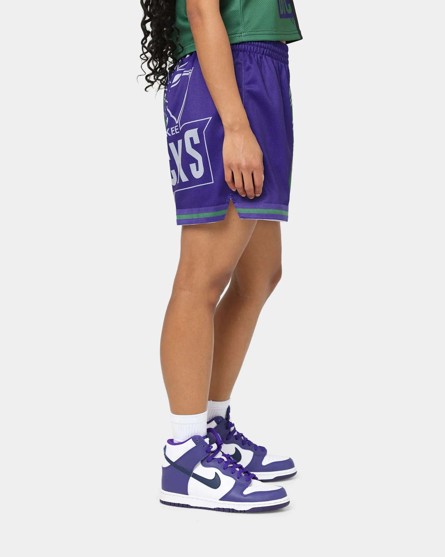 Perfect Fit swim trunks Mitchell & Ness Women's Milwaukee Bucks Big Face 5.0 Shorts Purple