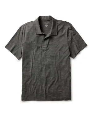 The Merino Polo in Heather Army Comfortable Touch