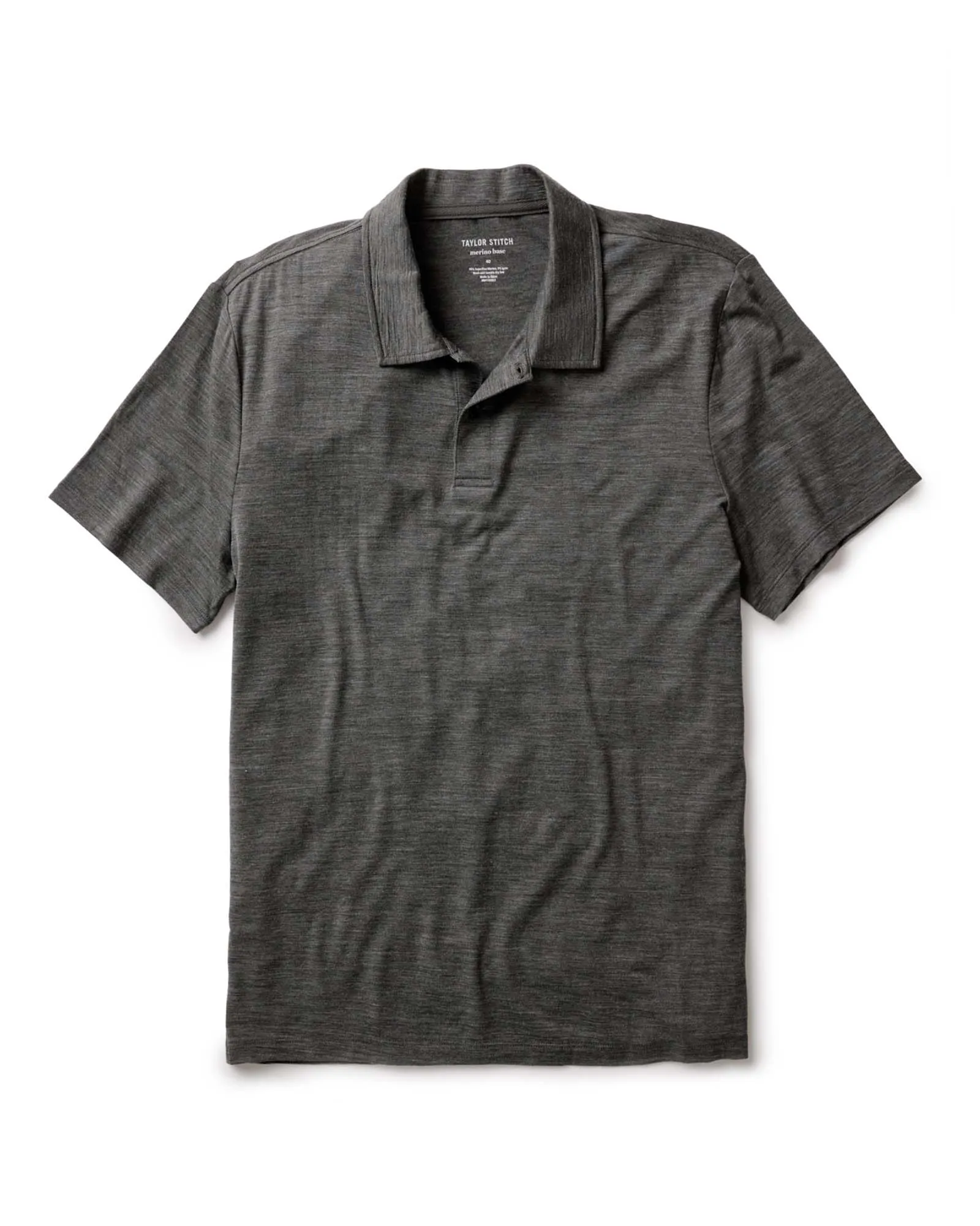 The Merino Polo in Heather Army Comfortable Touch