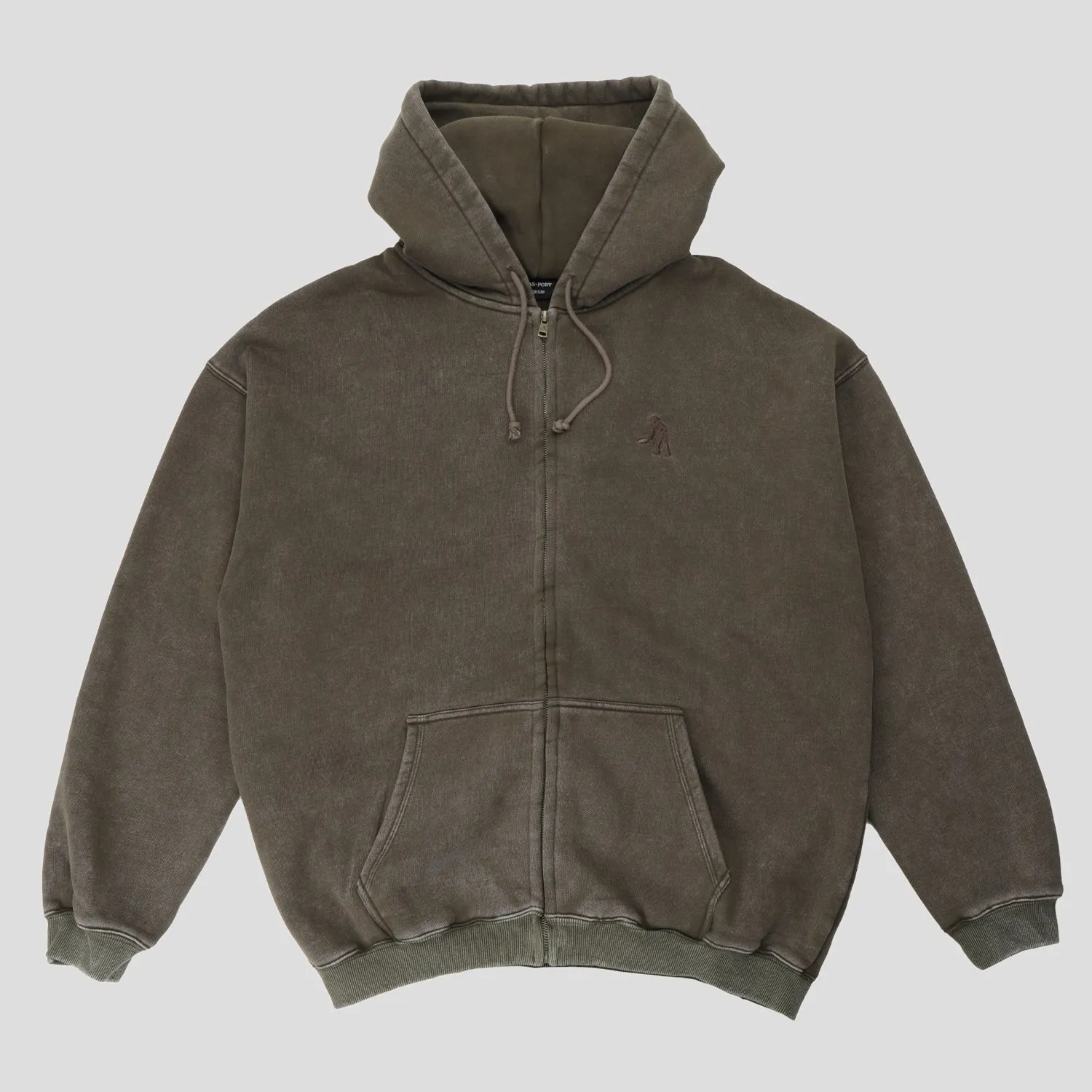 product mountain style allure Core Sporty Pass~Port Solid Workers Zip Hood - Washed Bark