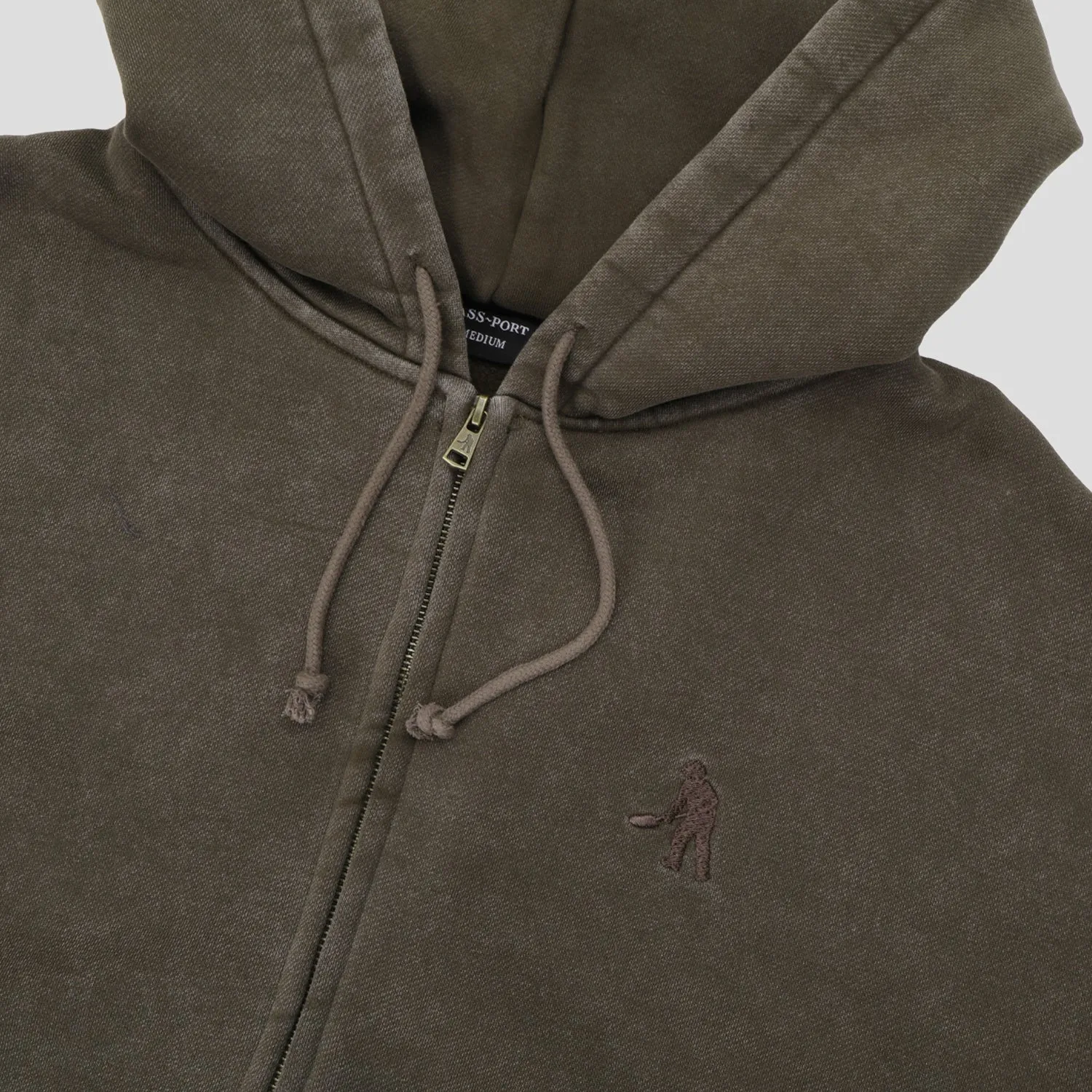 Pass~Port Solid Workers Zip Hood - Washed Bark product customization flexibility Light Jacket