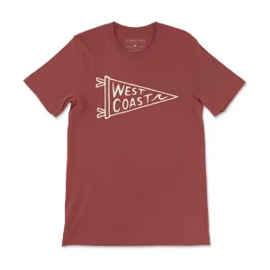Versatile Comfort West Coast Pennant Tee-Rust