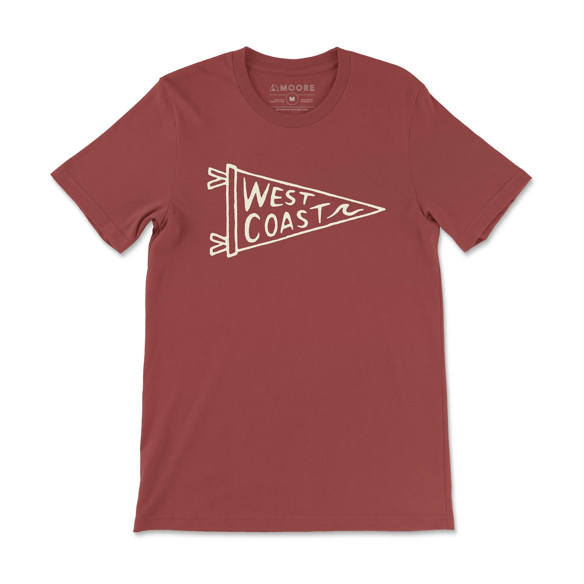 Versatile Comfort West Coast Pennant Tee-Rust