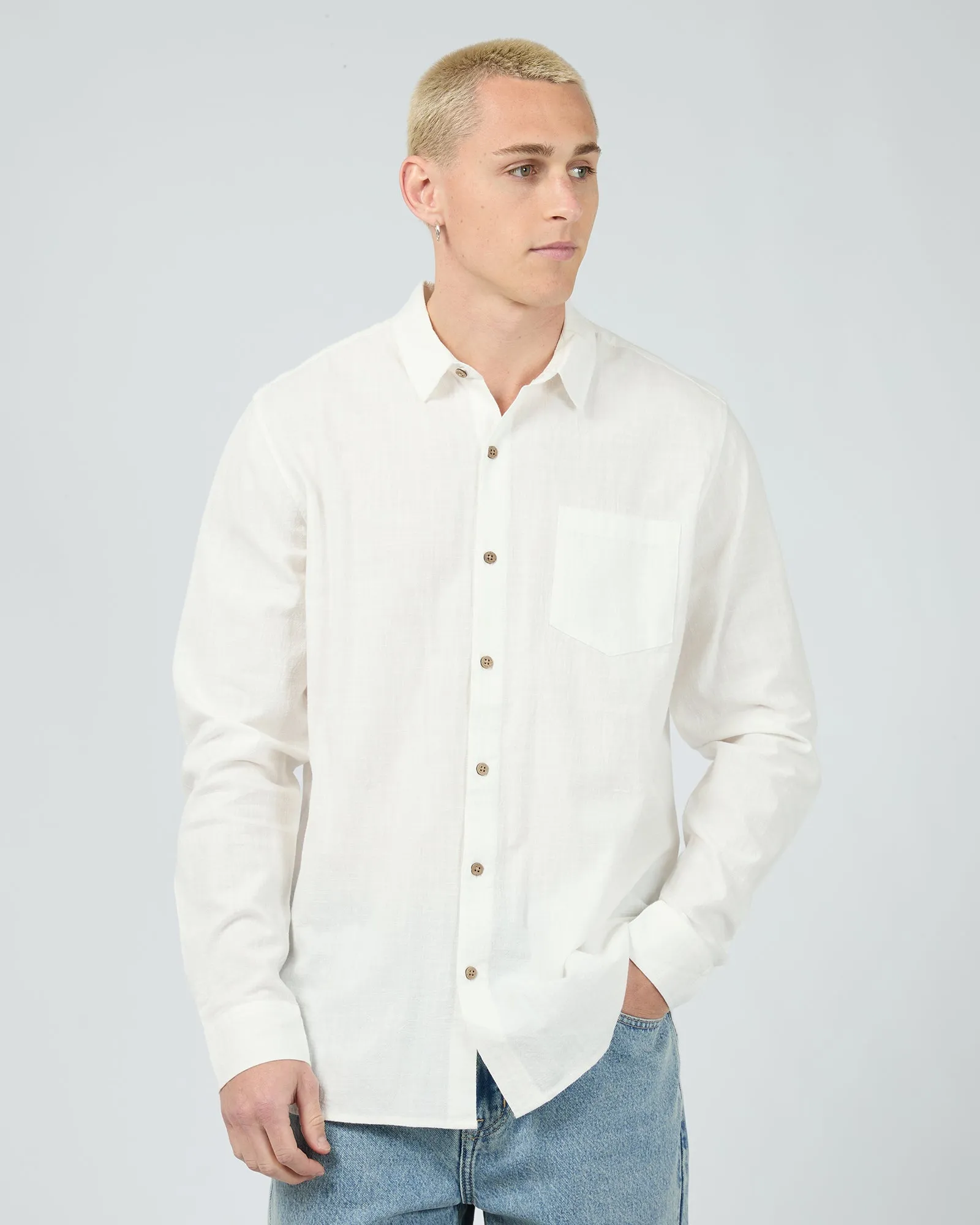 Texture Long Sleeve Shirt White Creative Professional Gender Neutral