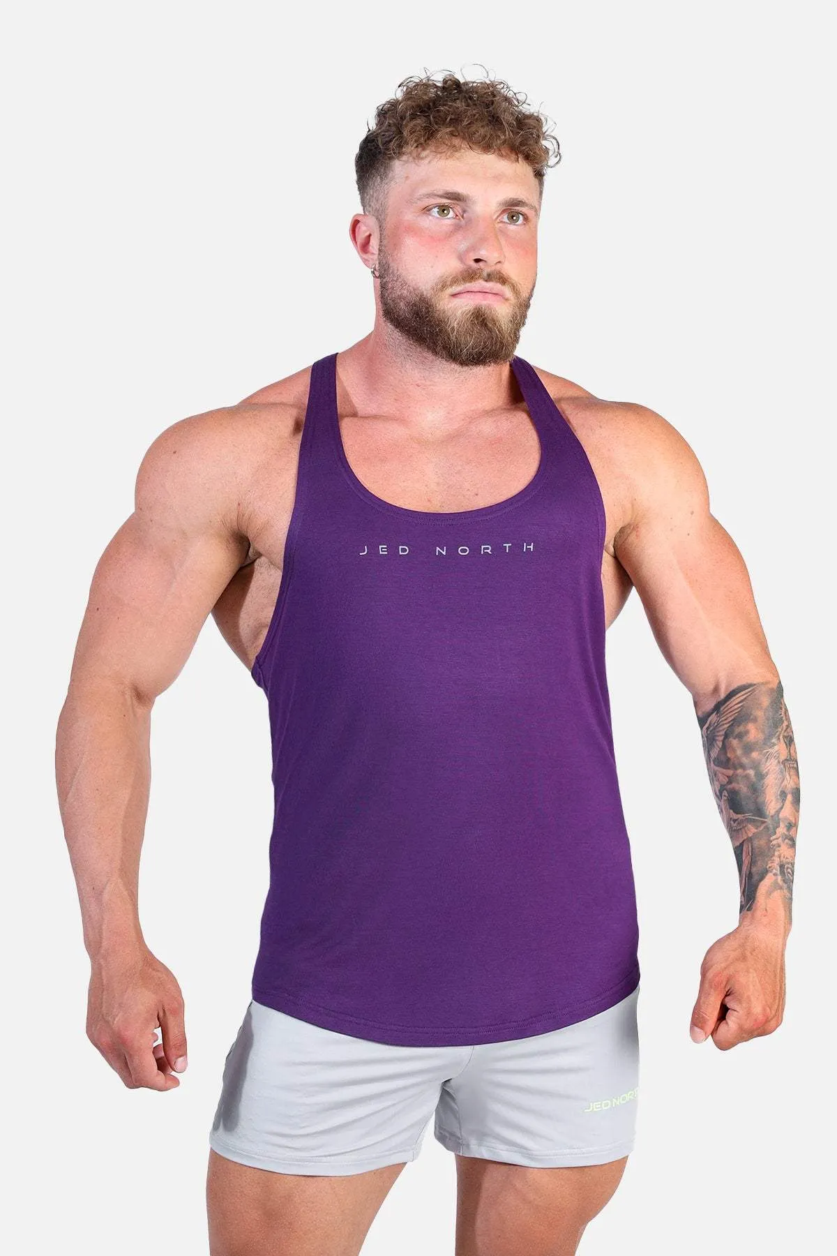 Classic Bodybuilding Racerback Stringer - Violet Cooling Fabric Technology Safety - first
