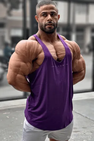 Classic Bodybuilding Racerback Stringer - Violet Outdoor Smooth Risk - minimized