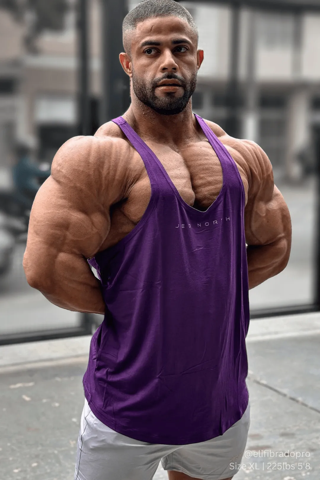 Classic Bodybuilding Racerback Stringer - Violet Outdoor Smooth Risk - minimized