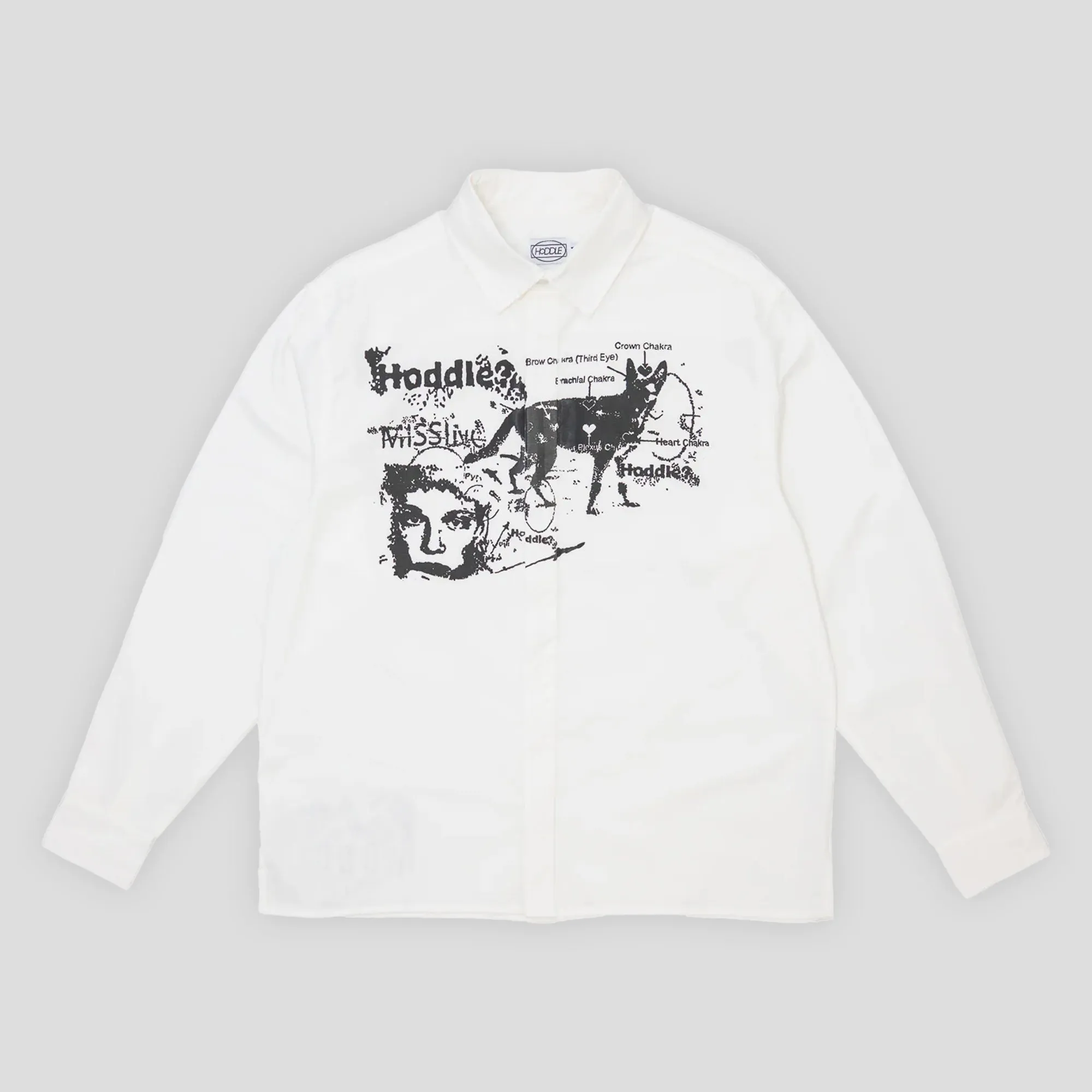 Hoddle A Sane Reaction Oxford Shirt - White Fog Step Ventilated Side