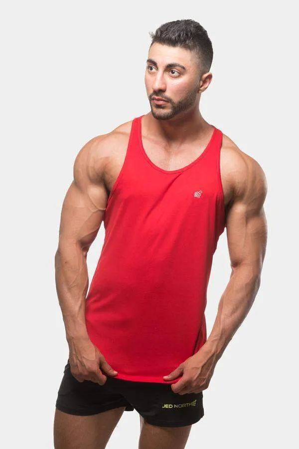 Tension Relief Seams Fast-Dry Bodybuilding Workout Stringer - Red