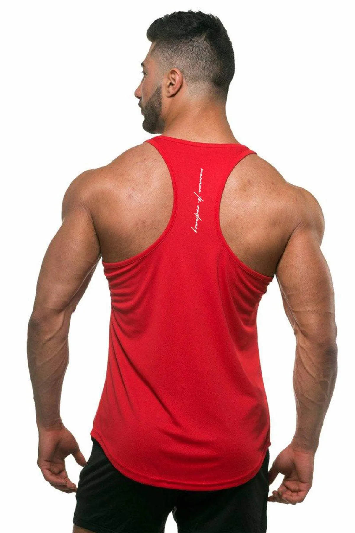 Artistic - appealing national defense Fast-Dry Bodybuilding Workout Stringer - Red